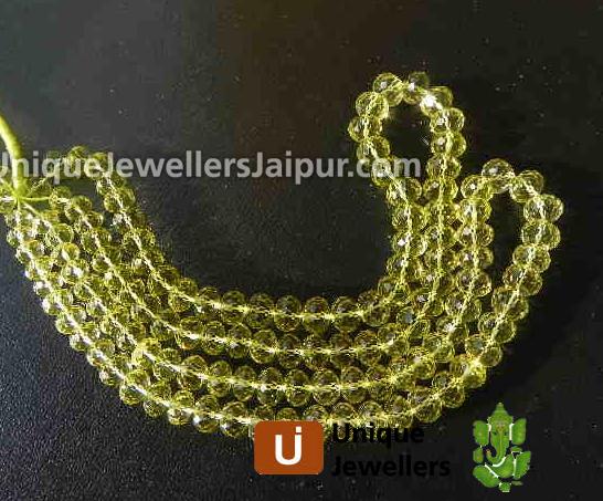 Lemon Quartz Concave Cut Roundelle Beads